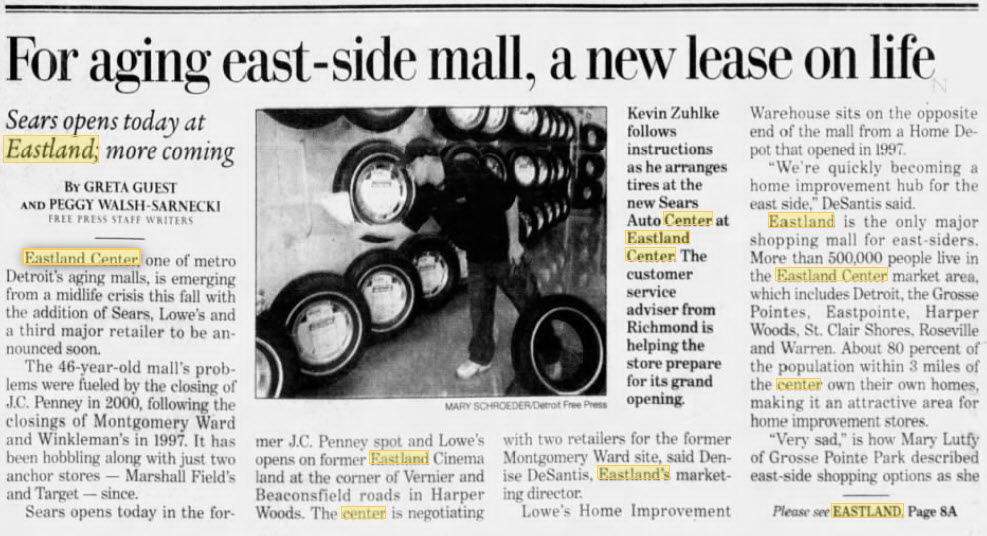 Eastland Center (Eastland Shopping Center, Eastland Mall) - Potential Revival 2003